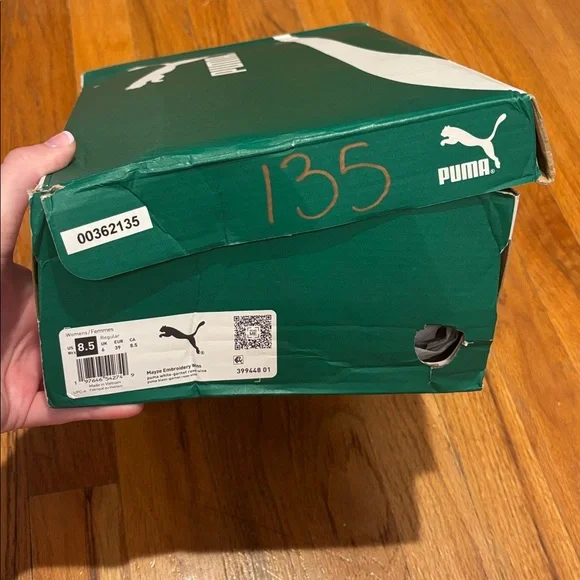 Puma White and Pink Floral Sneakers - Picture 5 of 6